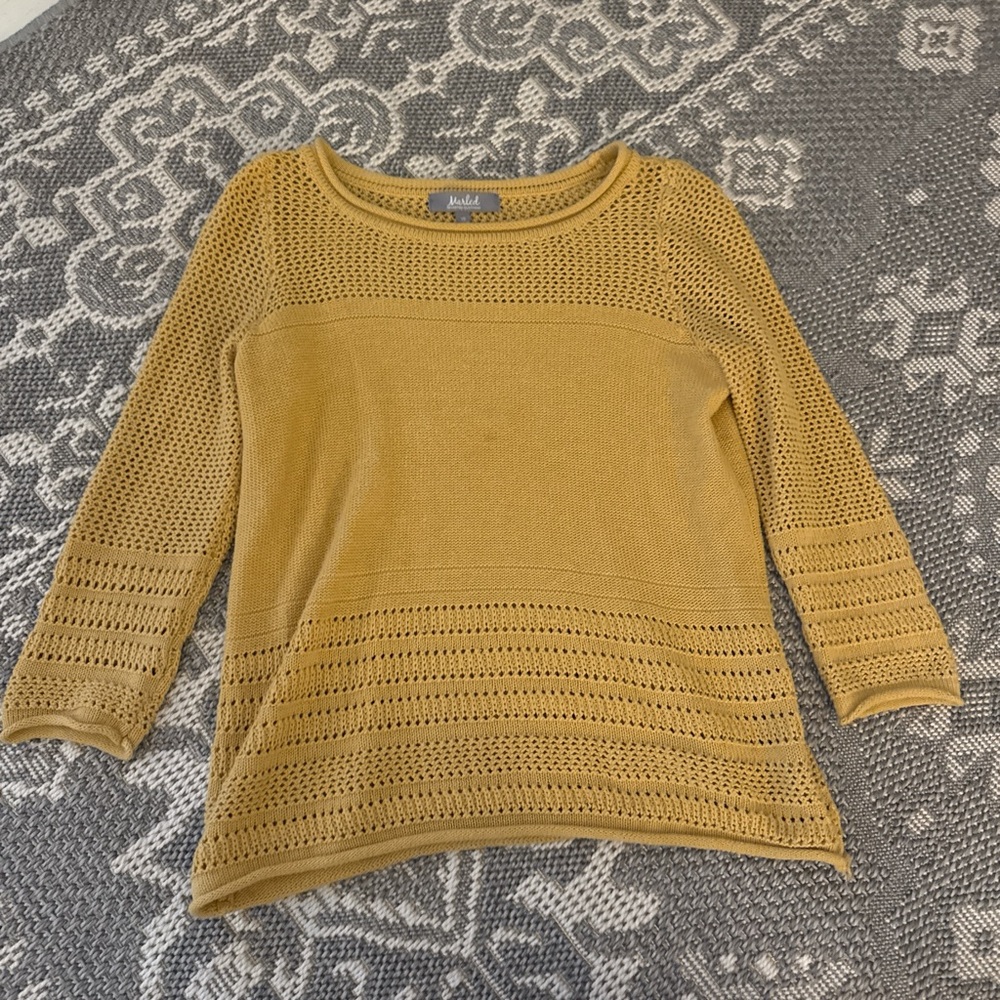 Marled Mustard Knit Top
